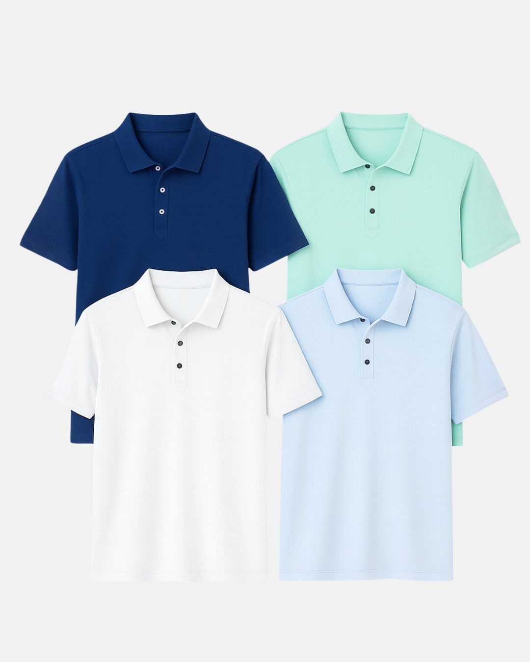 WITH YOU POLO TOPS ブルー Buki Cinqo Polo 4-Pack - Navy/White/Julep/Blue