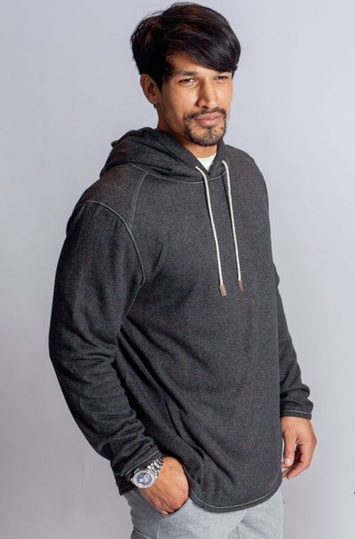 Contender Hoodie Sweatshirt in Charcoal Grey -Sweatshirts-Buki