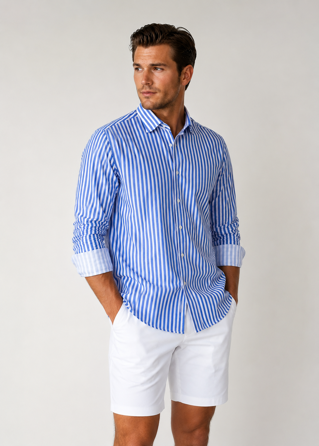 The Go Big Stripe Long Sleeve Tech Shirt