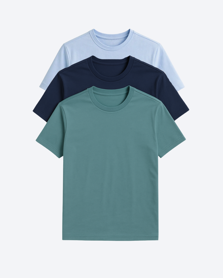 Buki Cinqo Tech Tee 3-Pack - French Blue/Blue Night/Blue Grey-T-SHIRTS-BUKI-M-Buki