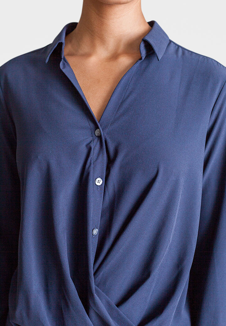 Barcelona Shirt - Navy-SHIRTS & BLOUSES-BUKI-XS-Navy-Buki