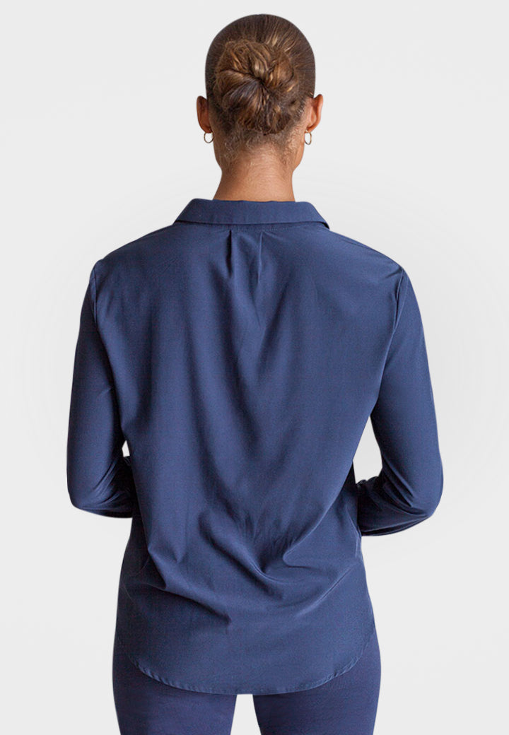 Barcelona Shirt - Navy-SHIRTS & BLOUSES-BUKI-XS-Navy-Buki