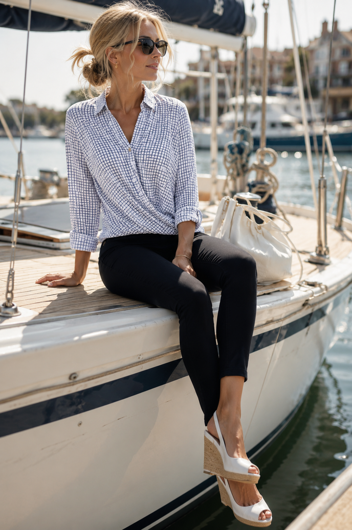 Barcelona Shirt - White &amp; Blue-SHIRTS &amp; BLOUSES-BUKI-XS-White/Blue-Buki