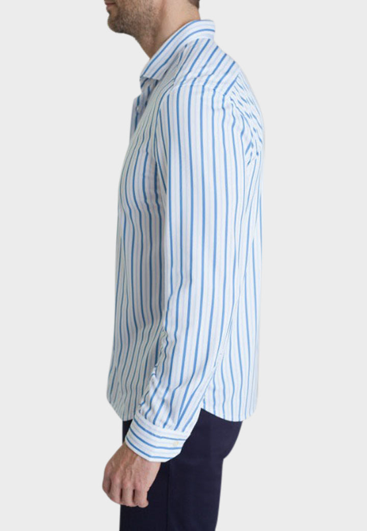 Barrett Stripe Long Sleeve Tech Shirt-LONG SLEEVE SHIRTS-BUKI-S-Blue/White-Buki