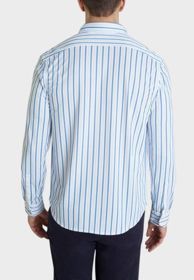 Barrett Stripe Long Sleeve Tech Shirt-LONG SLEEVE SHIRTS-BUKI-S-Blue/White-Buki