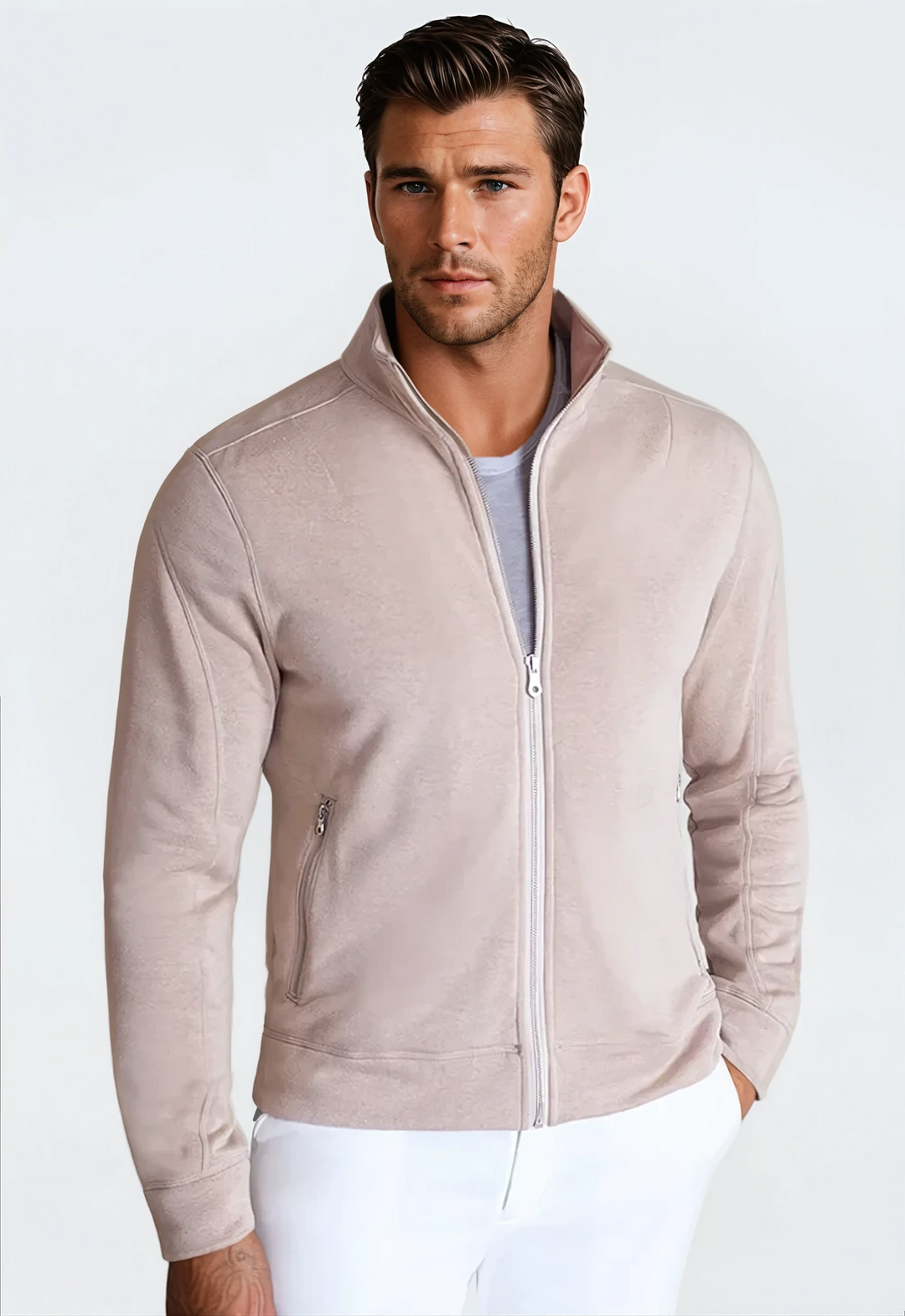 Breckenridge Full-Zip Sweatshirt Camel-ZIP SWEATSHIRTS-BUKI-S-Camel-Buki