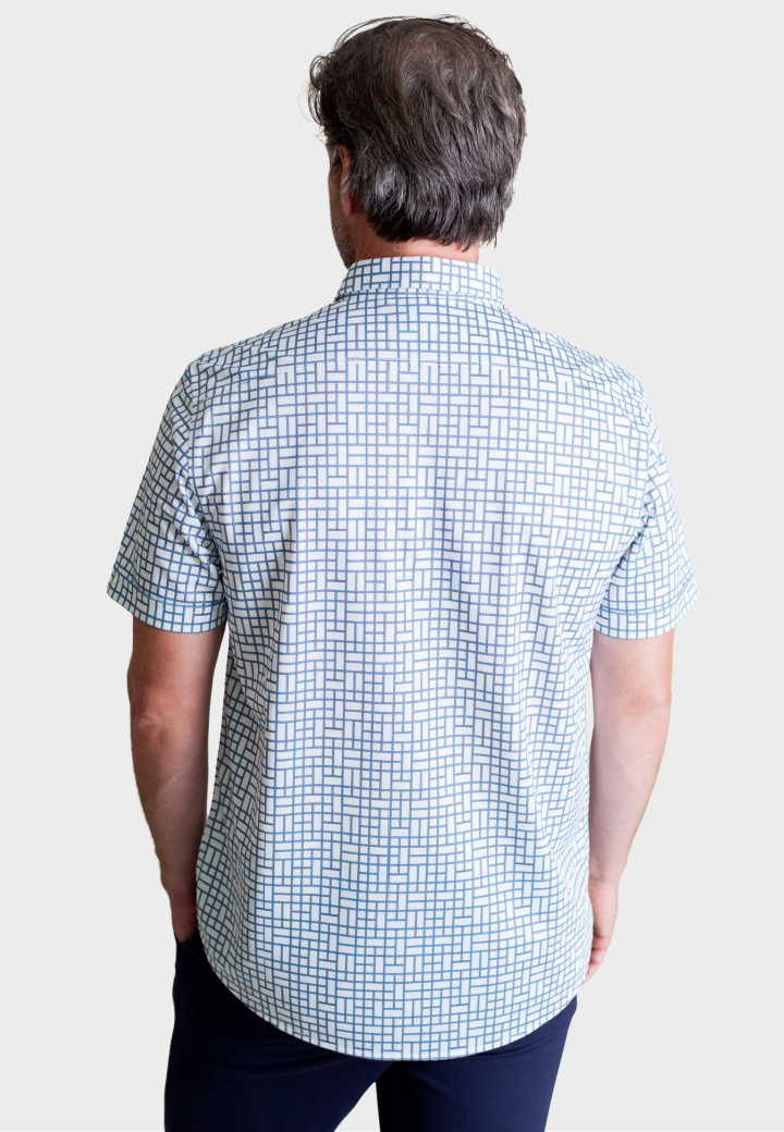 Breezeway Short Sleeve Tech Shirt-SHORT SLEEVE SHIRTS-BUKI-S-Blue/White-Buki