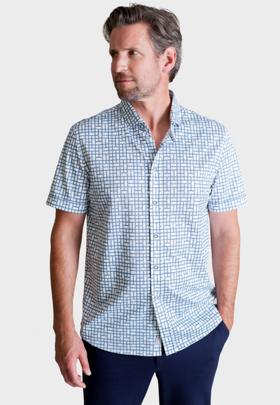 Breezeway Short Sleeve Tech Shirt-SHORT SLEEVE SHIRTS-BUKI-S-Blue/White-Buki