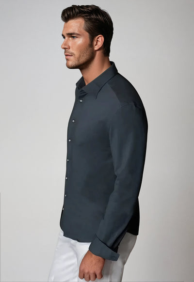 Buki + CINQO 'Single Shot' Long Sleeve Shirt Blue Night-LONG SLEEVE SHIRTS-BUKI-Blue Night-M-Buki