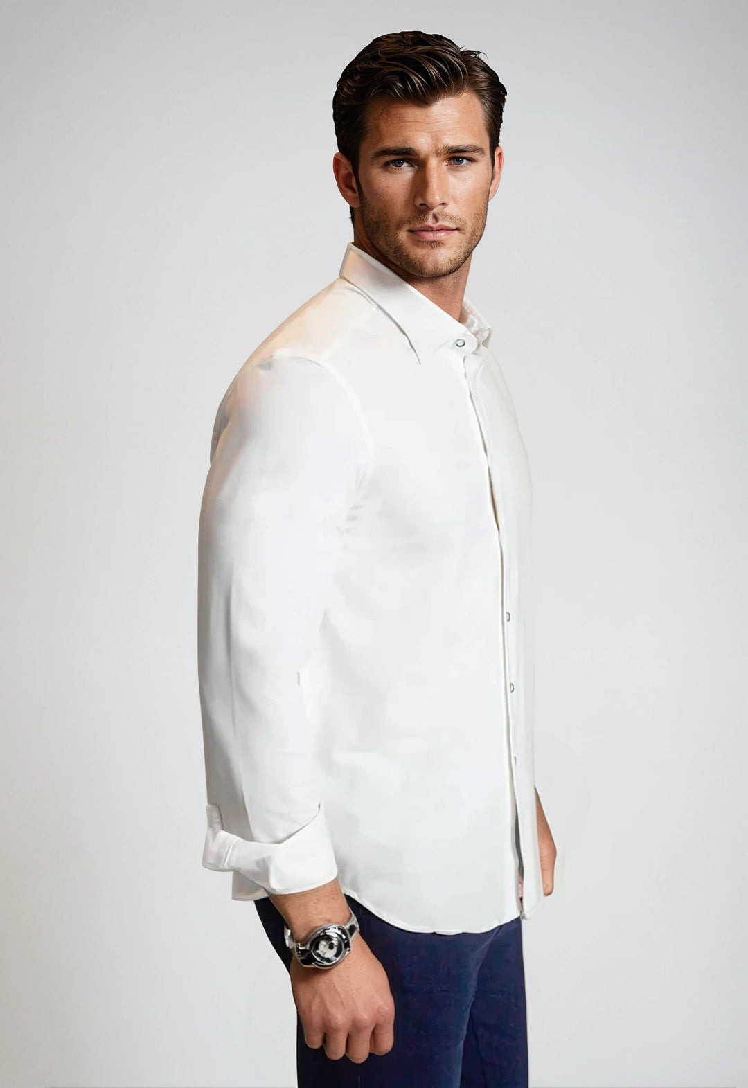 Buki + CINQO 'Single Shot' Long Sleeve Shirt White-LONG SLEEVE SHIRTS-BUKI-White-M-Buki