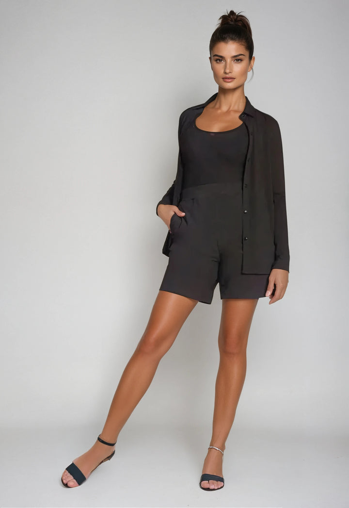 Buki + CINQO Single Shot Shirt - Black-SHIRTS & BLOUSES-BUKI-Black-XS-Buki