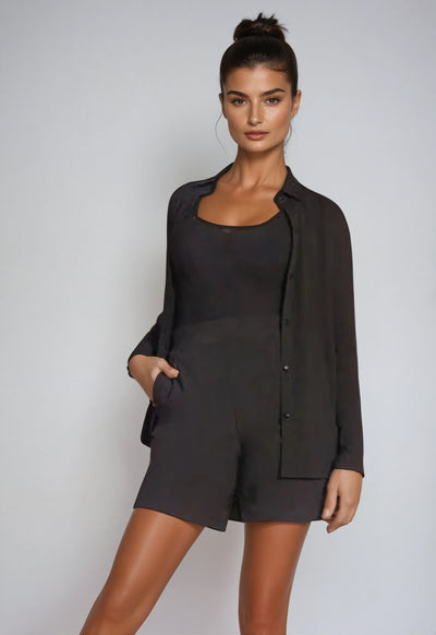 Buki + CINQO Single Shot Shirt - Black-Shirts & Blouses-Buki