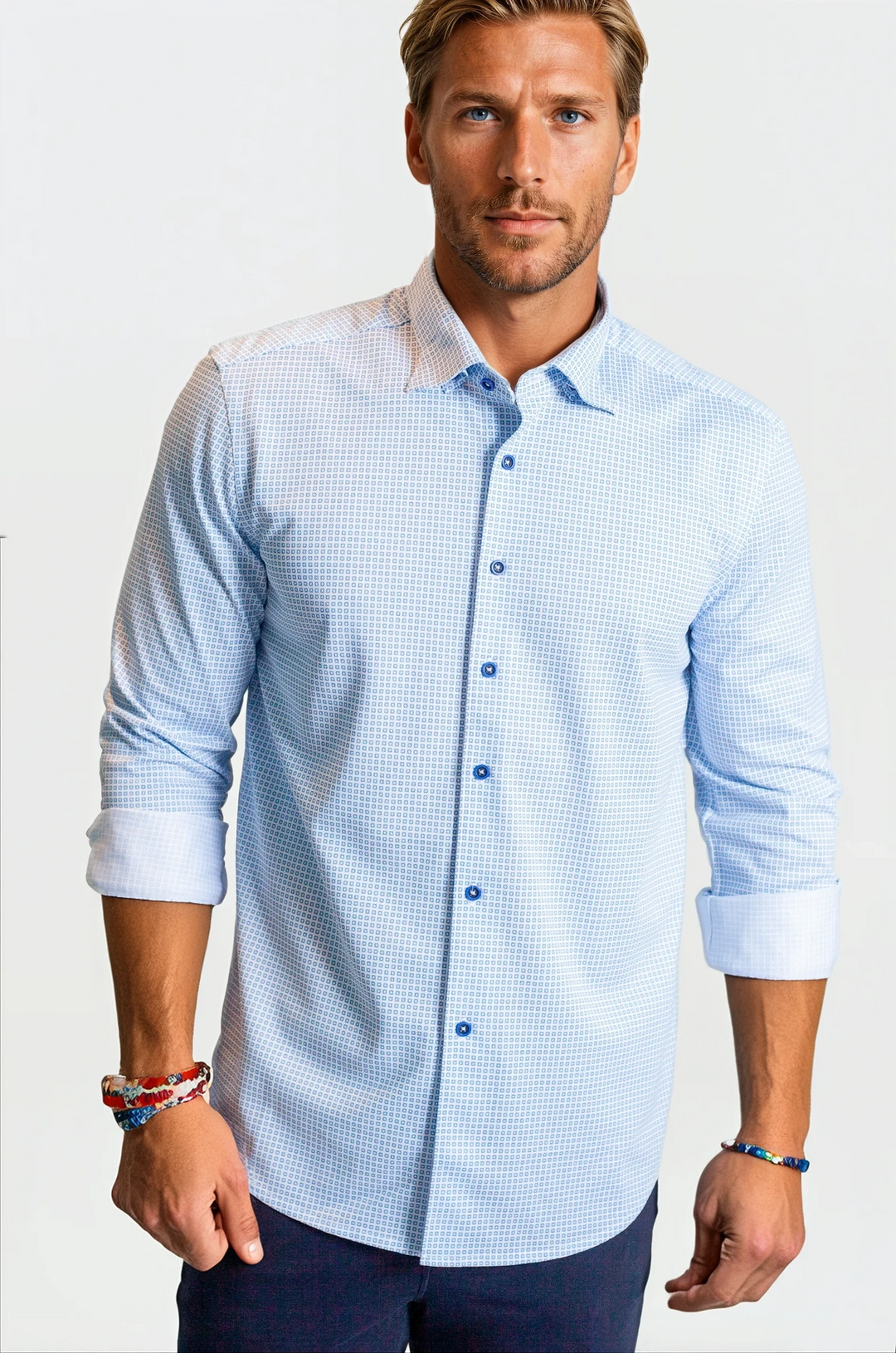 Square Up Long Sleeve Tech Shirt-LONG SLEEVE SHIRTS-BUKI-M-Cool Blue-Buki