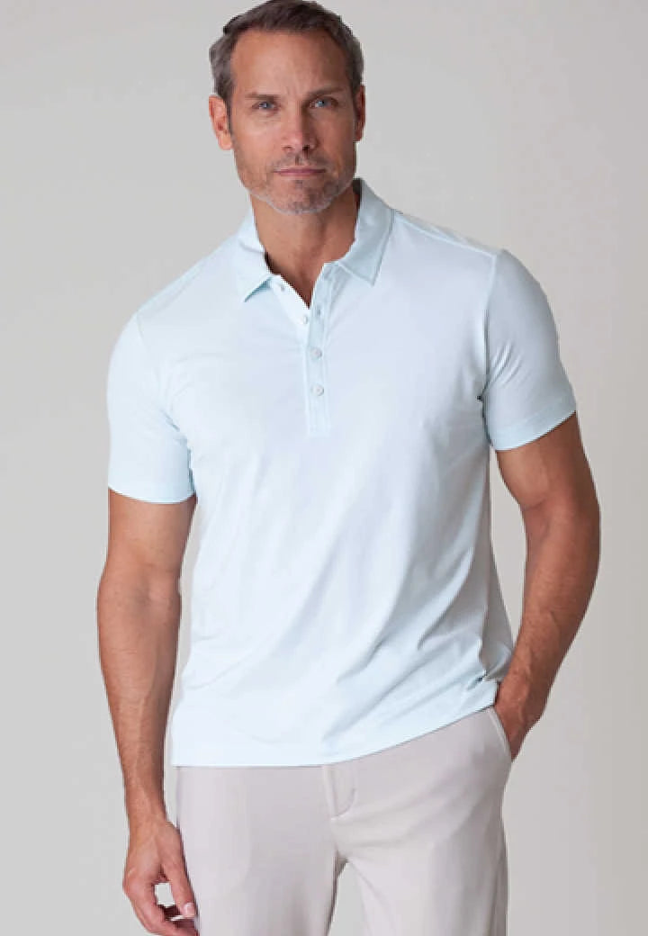 Coolest Polo Shirt in Light Blue -Short Sleeve Shirts-Buki