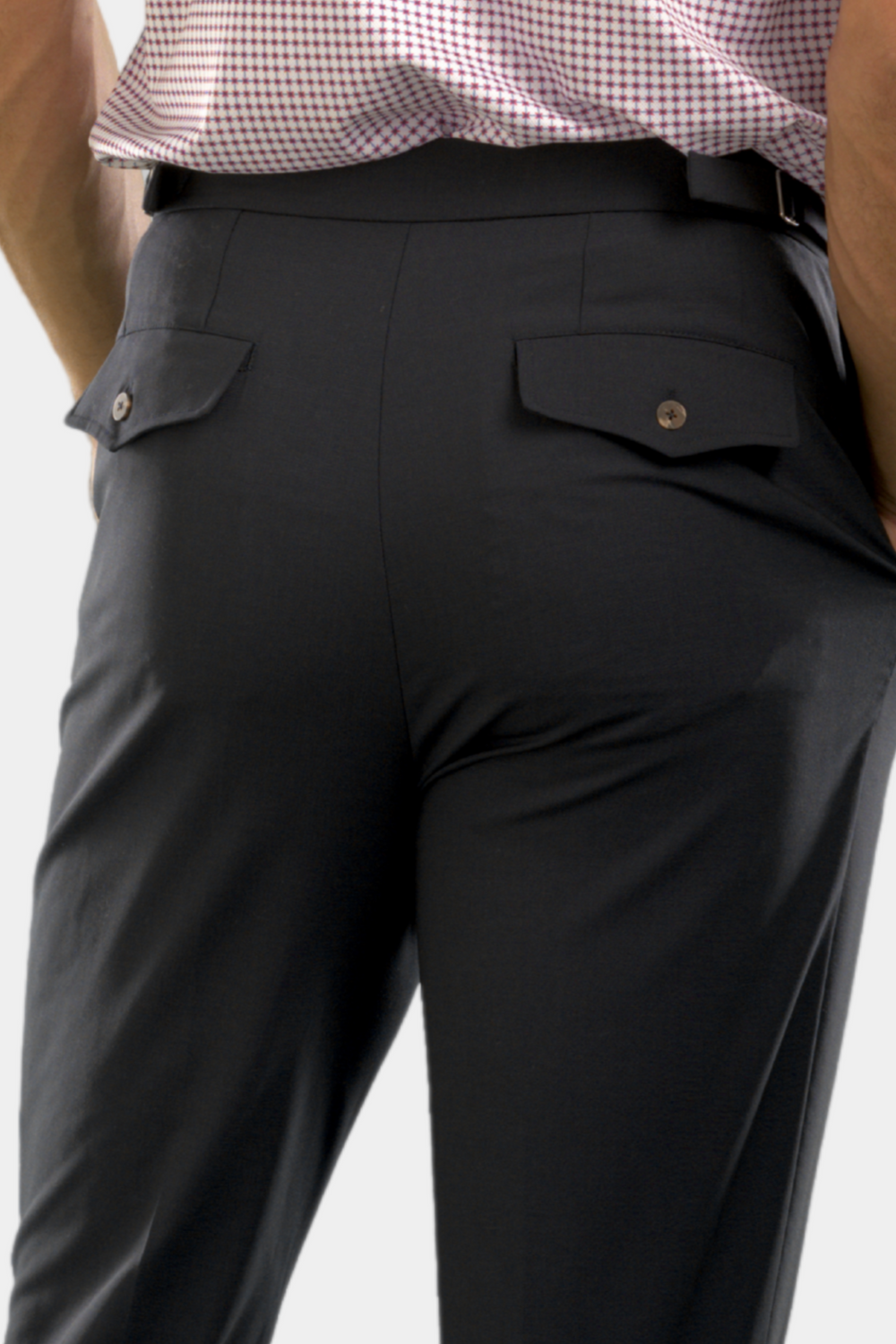 Pleated Wool Trouser Pants - Navy-PANTS-BUKI-M-Navy-Buki