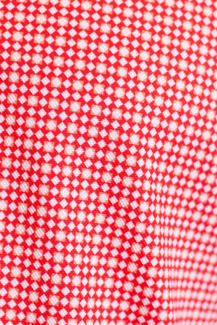 Swiss Check Long Sleeve Tech Shirt - Red-LONG SLEEVE SHIRTS-BUKI-M-Red / White-Buki