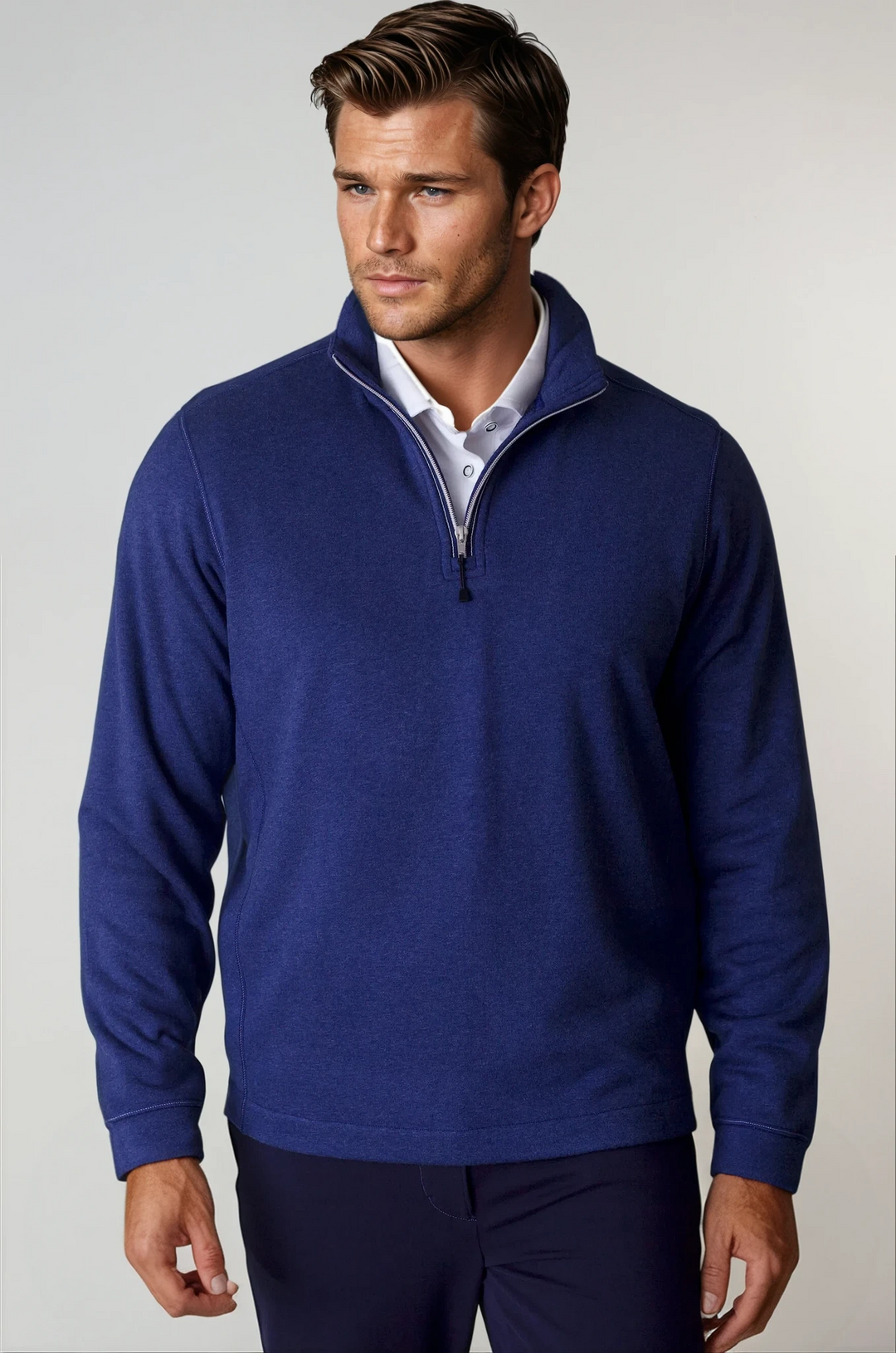 Voey Quarter Zip Sweatshirt - Tokyo Blue-ZIP SWEATSHIRTS-BUKI-S-Tokyo Blue-Buki