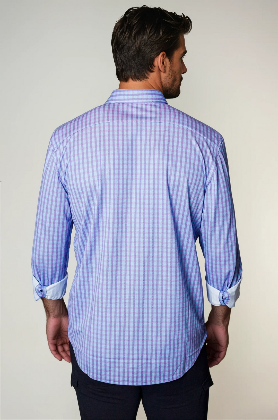 Avant Check Long Sleeve Tech Shirt-LONG SLEEVE SHIRTS-BUKI-M-Purple-Buki