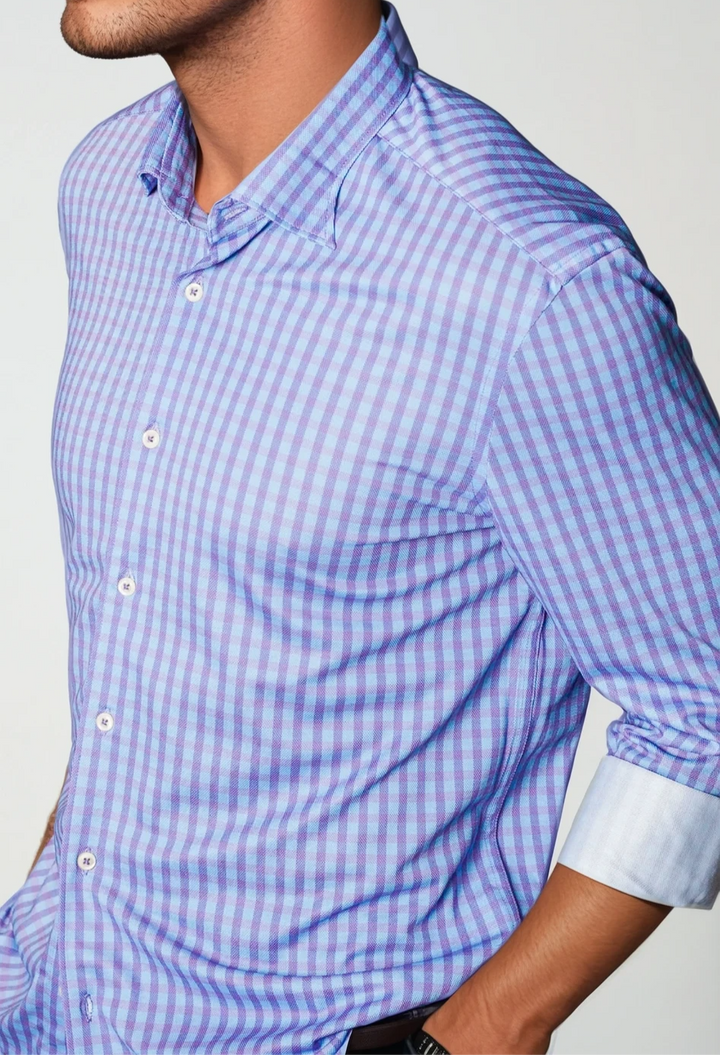 Avant Check Long Sleeve Tech Shirt-LONG SLEEVE SHIRTS-BUKI-M-Purple-Buki