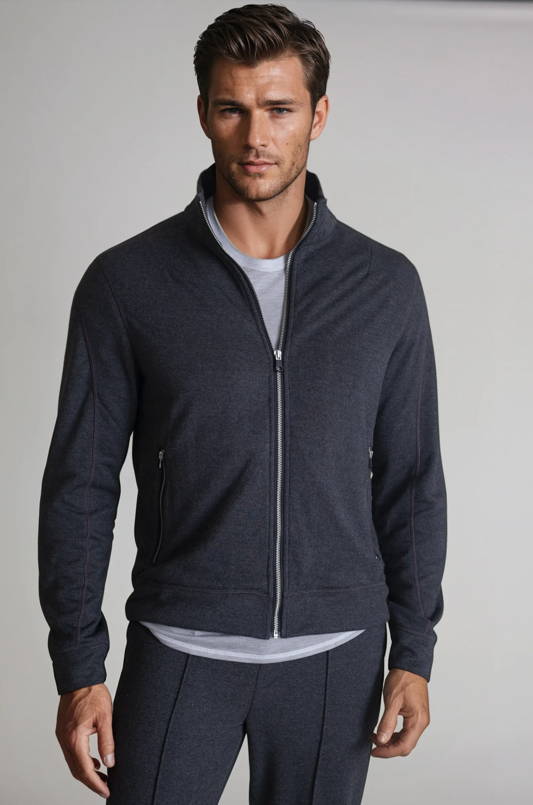 Breckenridge Full-Zip Sweatshirt - Charcoal Grey-ZIP SWEATSHIRTS-BUKI-S-Charcoal Grey-Buki
