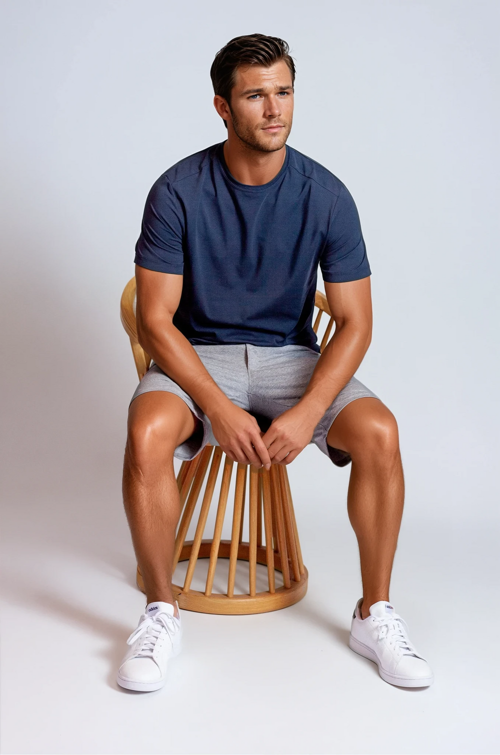 Buki + CINQO Crew Neck T-Shirt - Blue Night-T-SHIRTS-BUKI-M-Buki