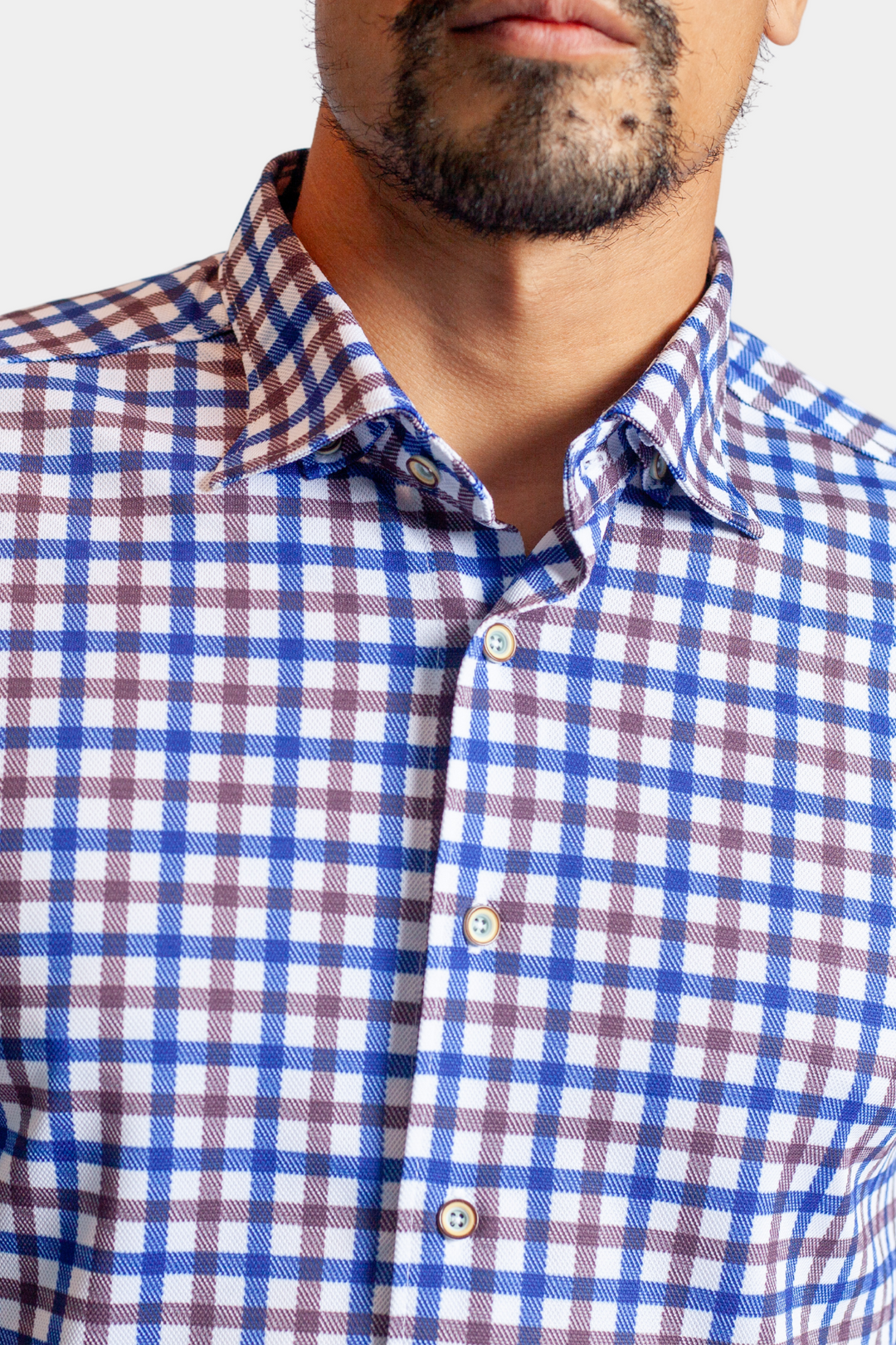 Check Mate Lounge Set - Long Sleeve Shirt & Full Zip 'Sweater'-OUTFIT SETS-BUKI-M-Navy/Brown-Buki