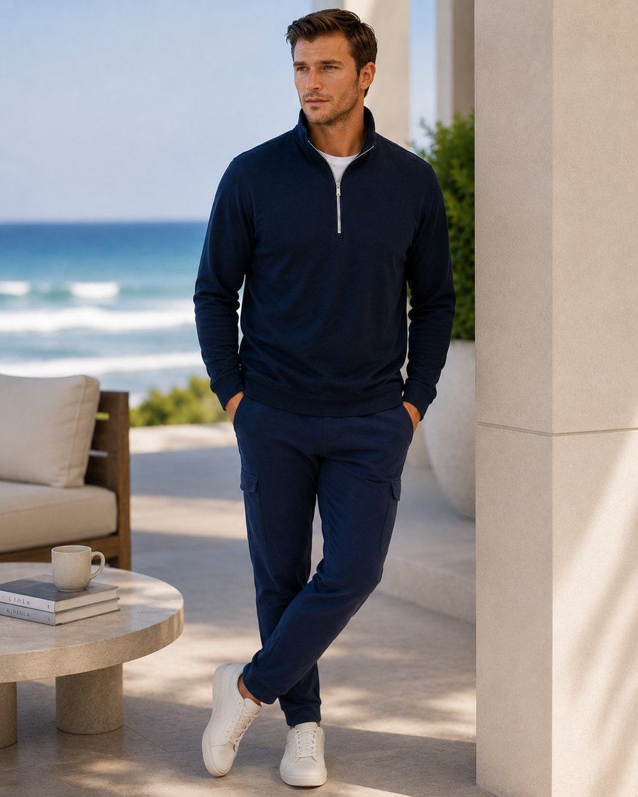 Buki Travel Half Zip - Navy