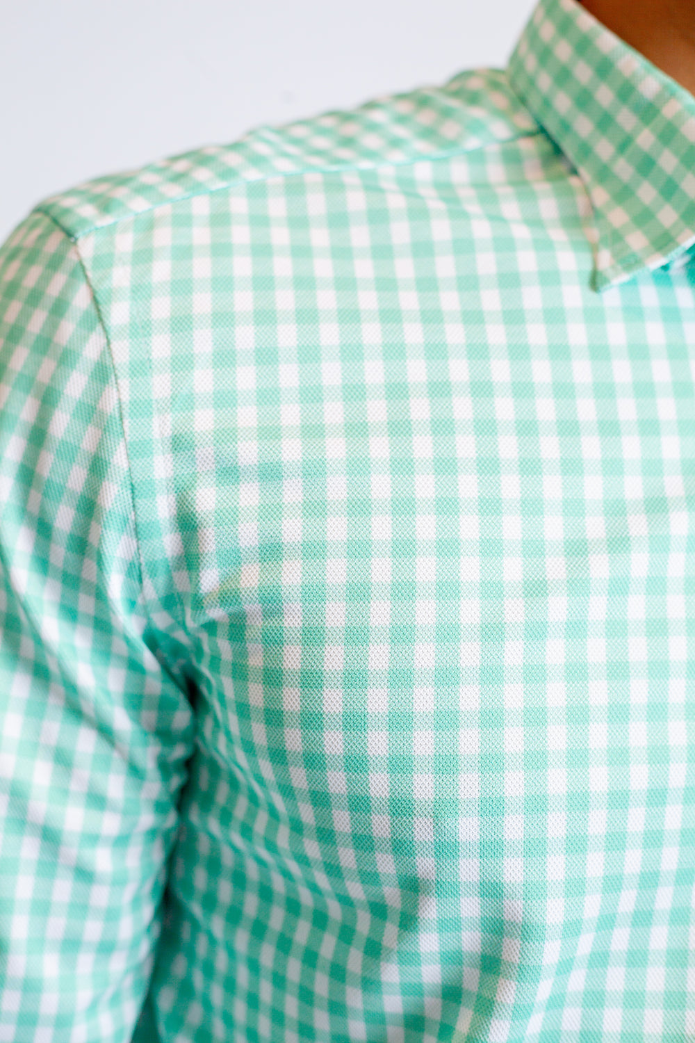 Mauro Long Sleeve Check Tech Shirt - Emerald-LONG SLEEVE SHIRTS-BUKI-M-Emerald-Buki