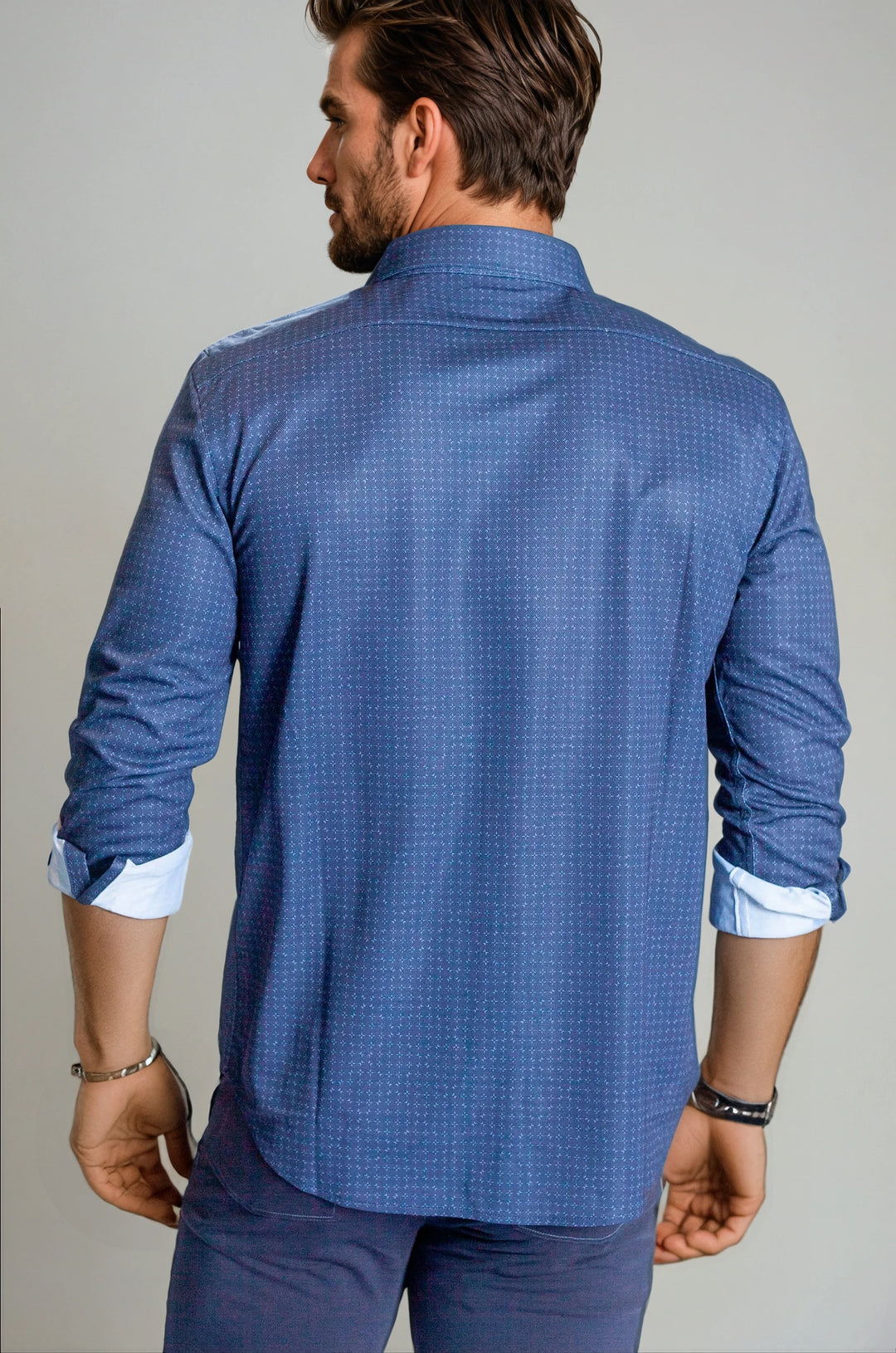 Kensington Long Sleeve Button-Down Tech Shirt-LONG SLEEVE SHIRTS-BUKI-M-Navy-Buki