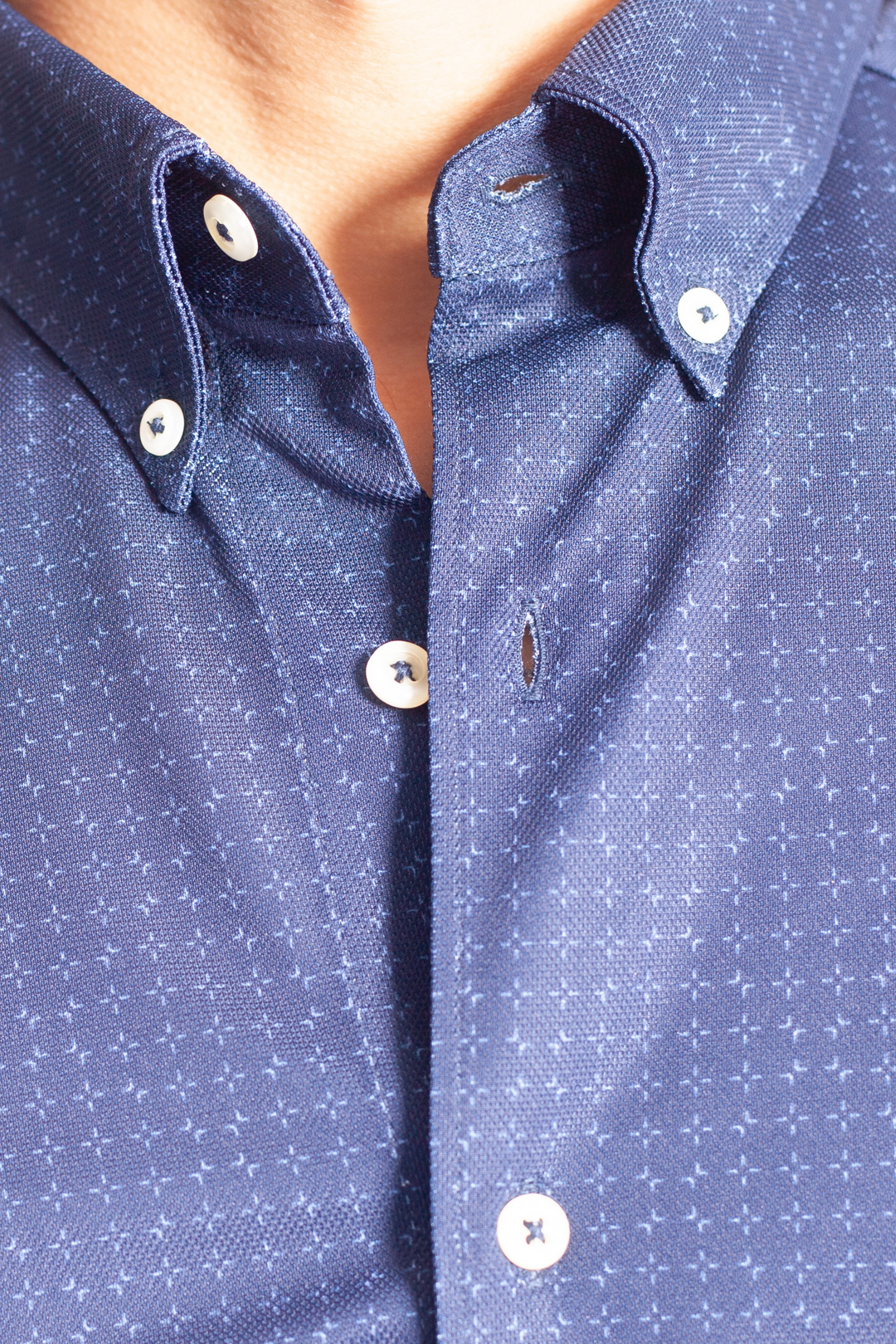 Kensington Long Sleeve Button-Down Tech Shirt-LONG SLEEVE SHIRTS-BUKI-M-Navy-Buki