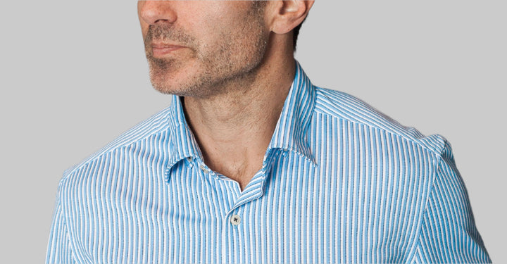 Hansen Stripe Long Sleeve Tech Shirt-LONG SLEEVE SHIRTS-BUKI-M-Cove Blue-Buki