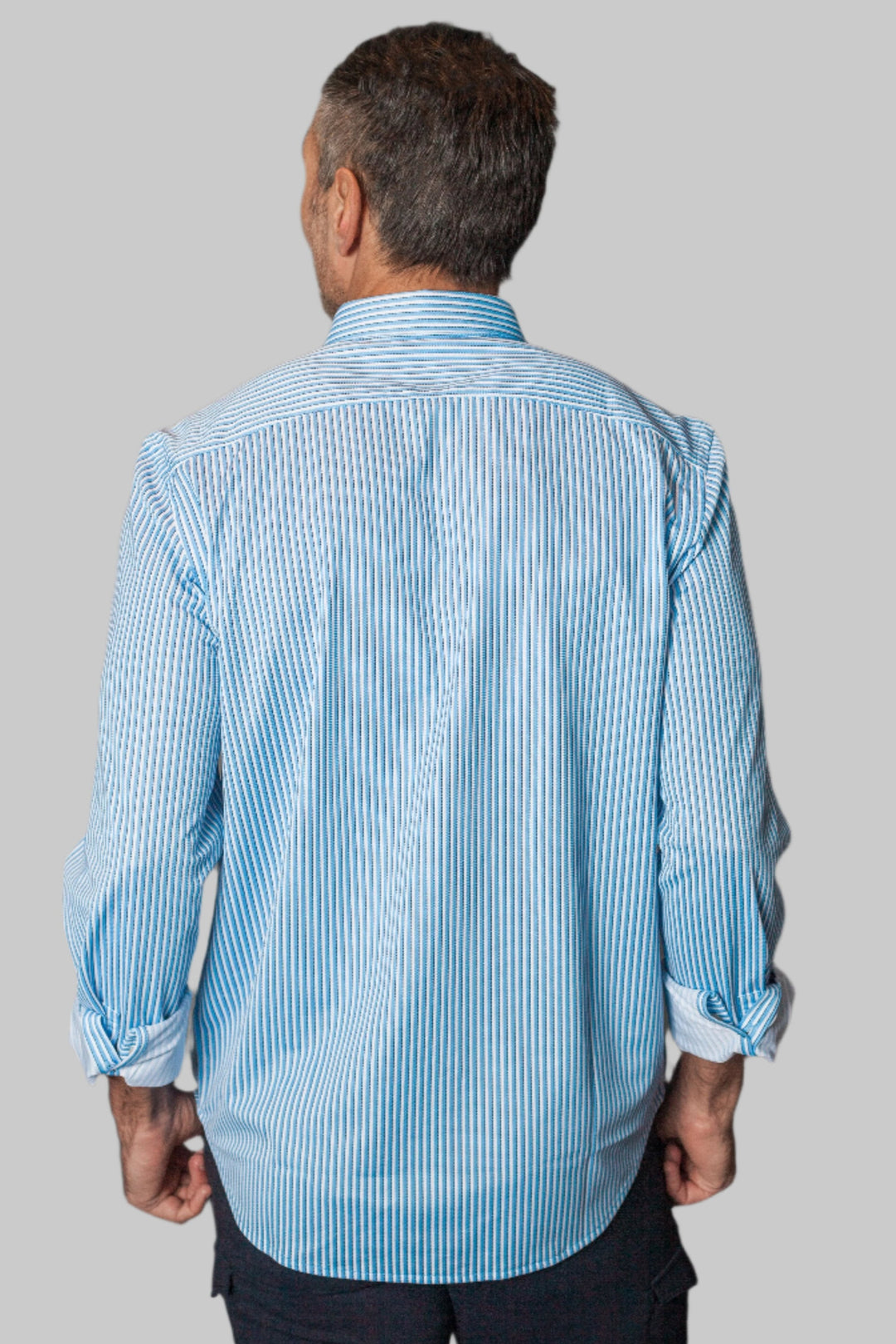 Hansen Stripe Long Sleeve Tech Shirt-LONG SLEEVE SHIRTS-BUKI-M-Cove Blue-Buki