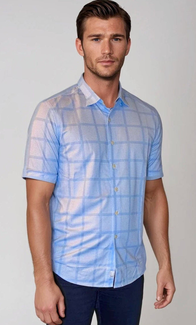 Montauk Check Short Sleeve Tech Shirt-SHORT SLEEVE SHIRTS-BUKI-M-Buki