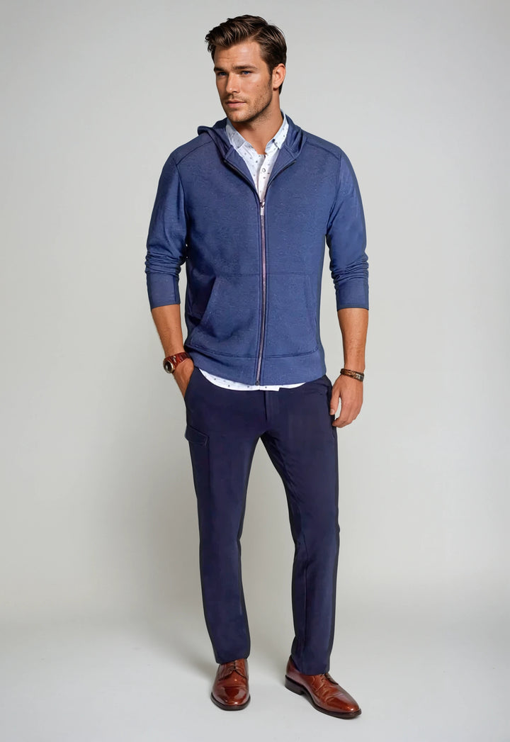 Remix Full Zip Hoodie Sweatshirt-ZIP SWEATSHIRTS-BUKI-S-Tokyo Blue-Buki