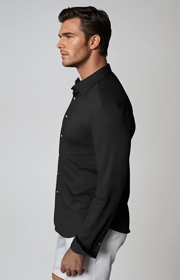 Buki + CINQO 'Single Shot' Long Sleeve Shirt Black-LONG SLEEVE SHIRTS-BUKI-Black-M-Buki