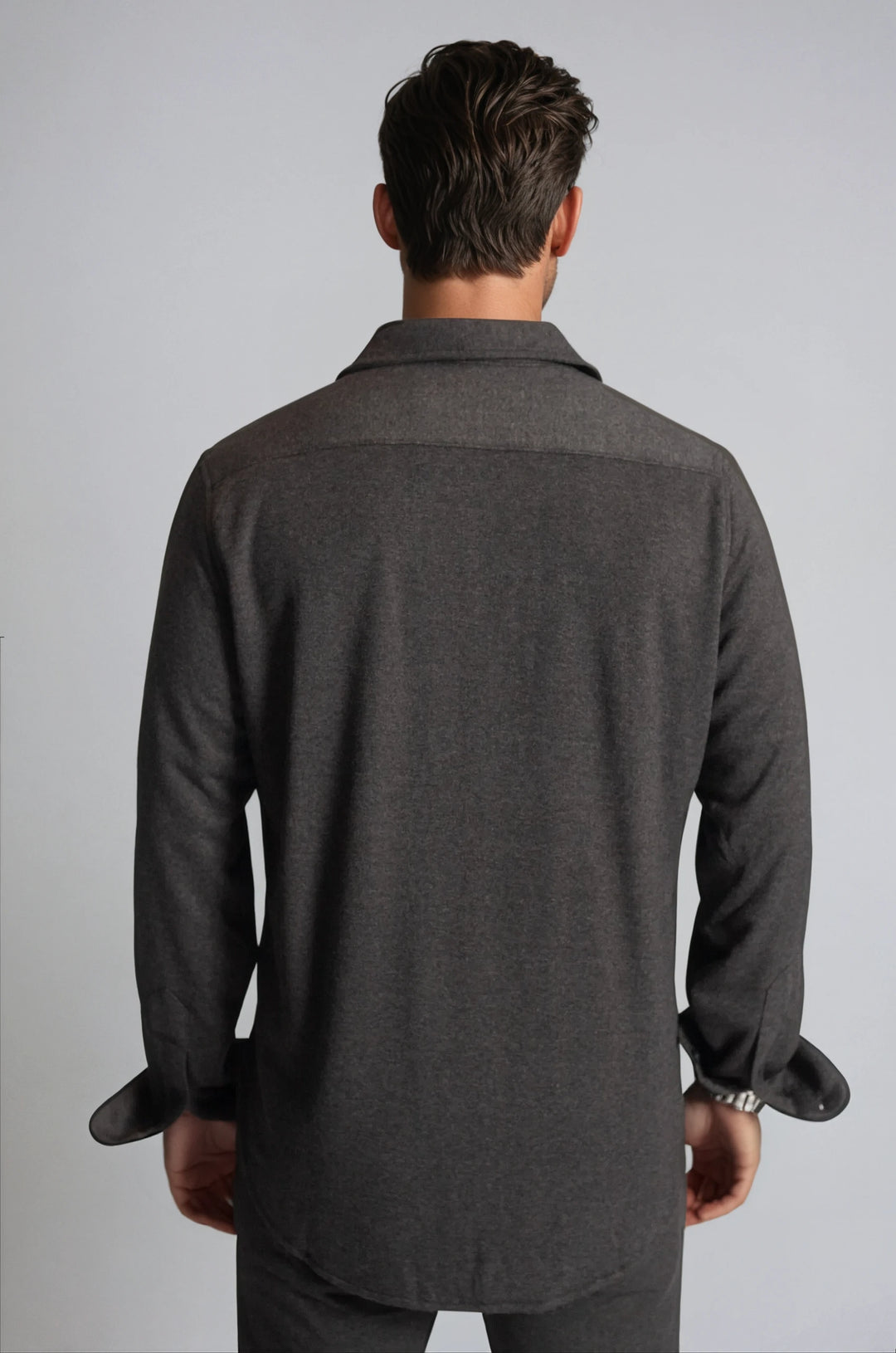 Soft Knit CPO Overshirt-JACKETS-BUKI-M-Charcoal Grey-Buki