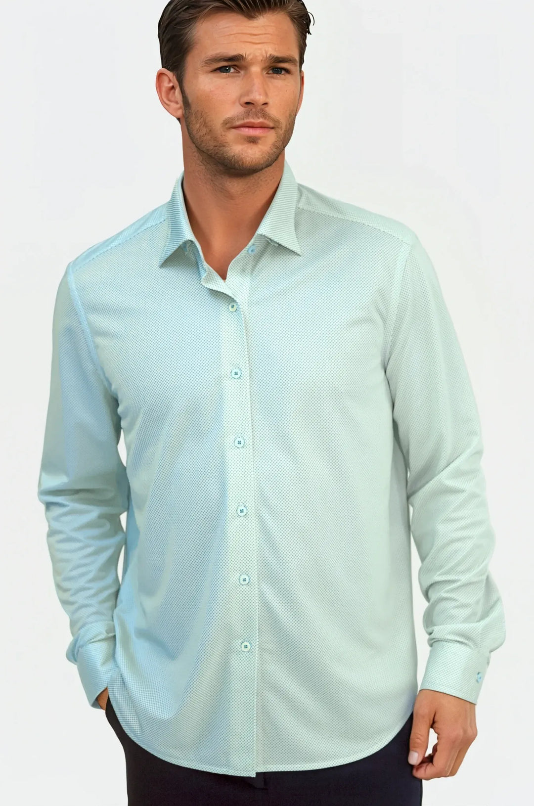 Buki Men's Performance Dress Shirt - Montauk Long Sleeve XL - Cool Blue Buki Men's Performance Dress Shirt - Montauk Long Sleeve XL - Cool Blue