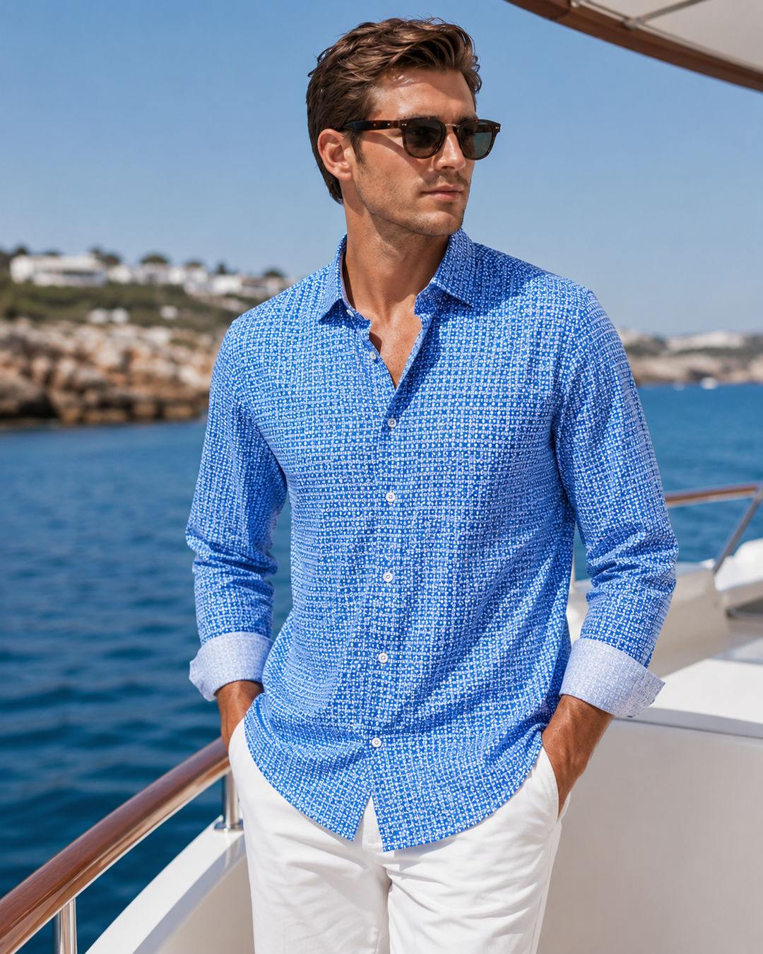 Swiss Check Long Sleeve Tech Shirt
