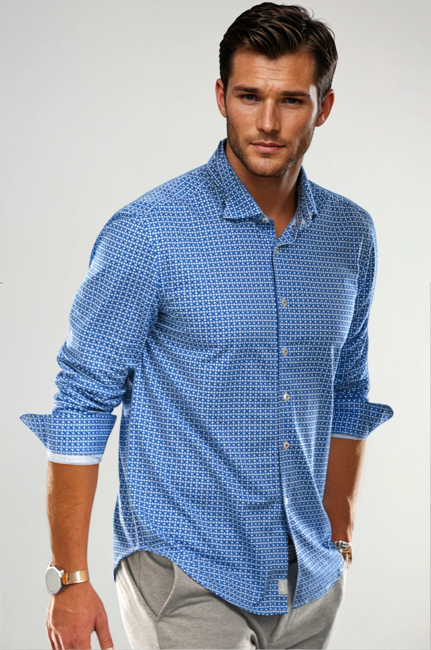 Buki_Swiss_Check_Long_Sleeve_Tech_Shirt_Blue_-_front