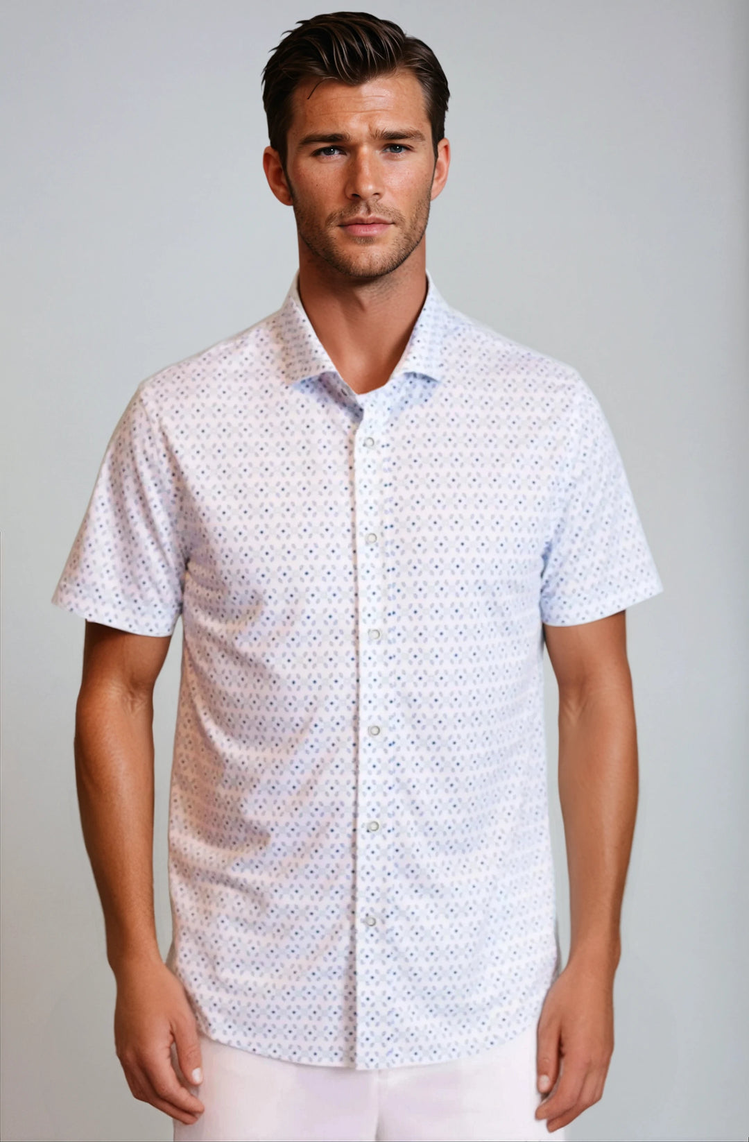 Loose Leaf Short Sleeve Tech Shirt-SHORT SLEEVE SHIRTS-BUKI-M-Blue / White-Buki