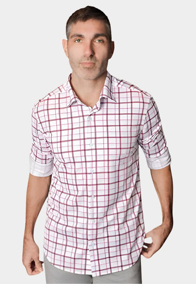 Carnaby Plaid Tech Shirt-Long Sleeve Shirts-Buki