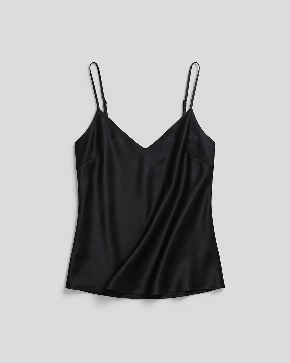 Washable Stretch Silk V-Neck Cami - Black-CAMISOLE-BUKI-Black-XS-Buki