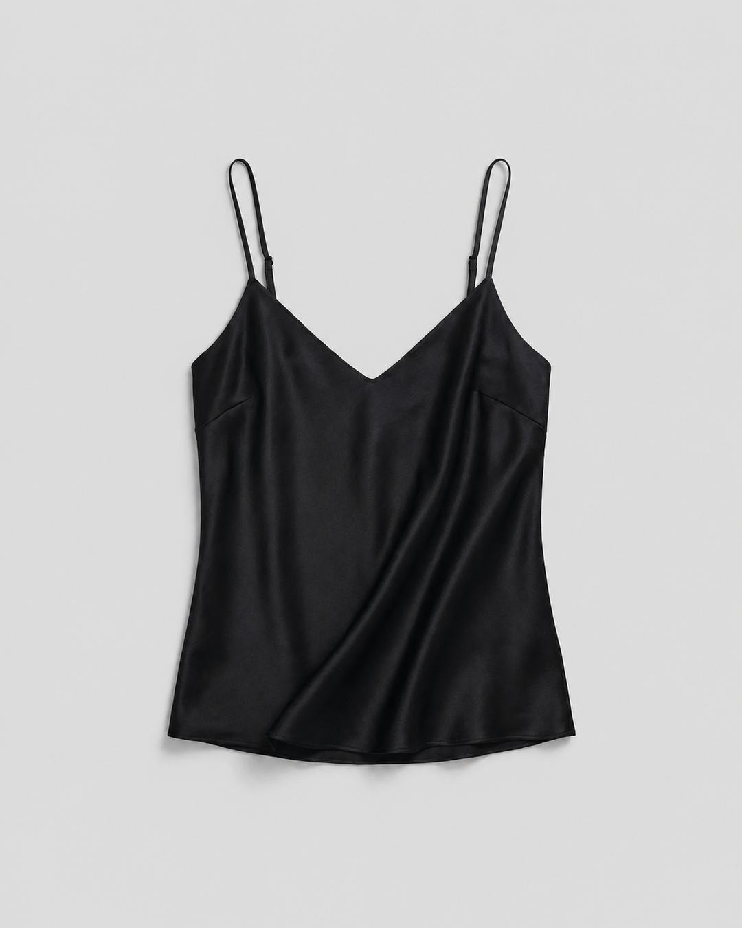 Washable Stretch Silk V-Neck Cami - Black-CAMISOLE-BUKI-Black-XS-Buki