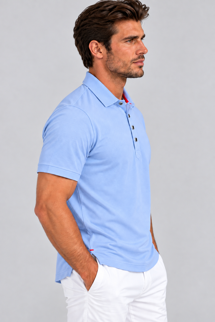 Cinqo Polo Cool Blue L Side view
