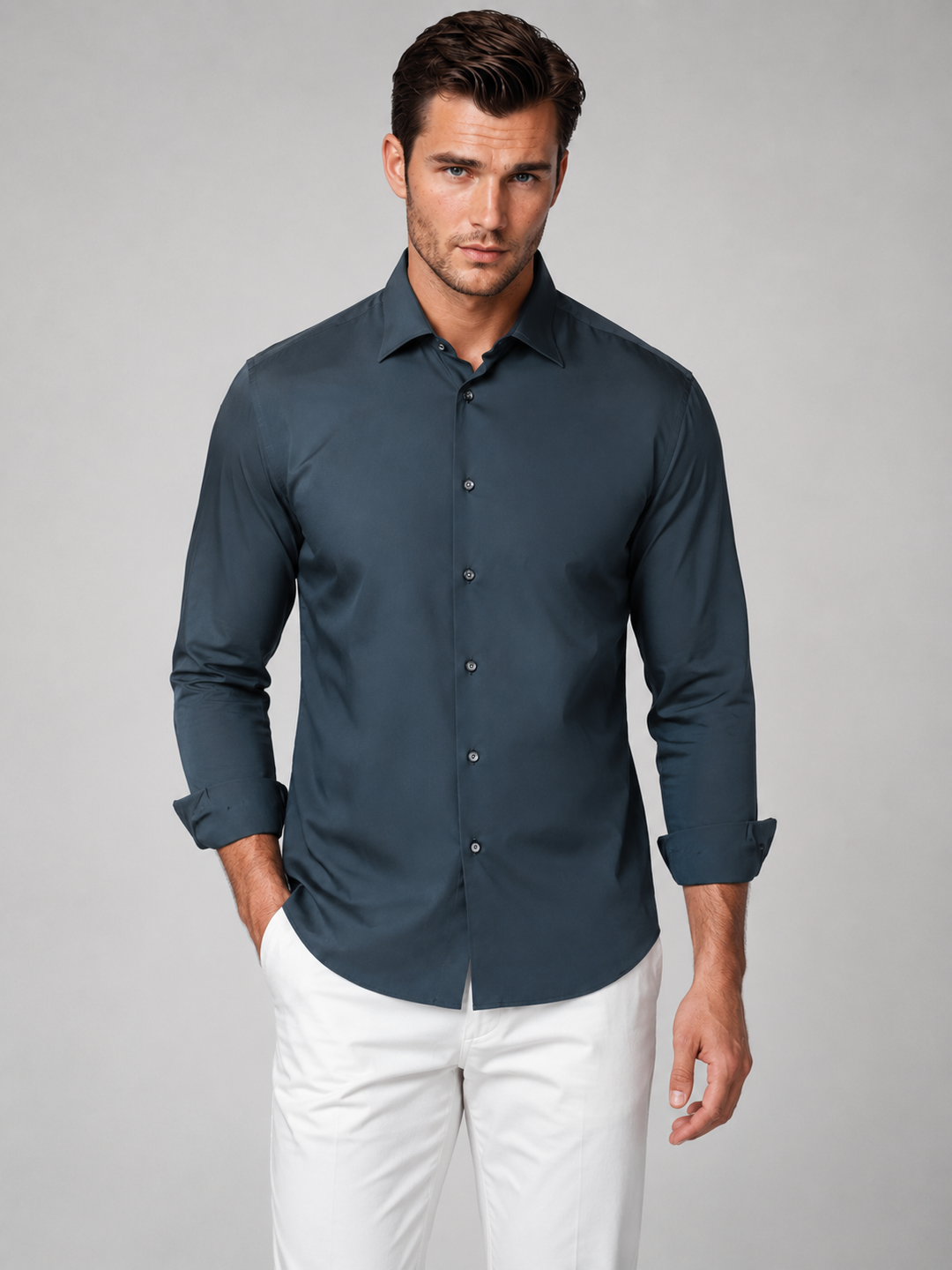 Buki + CINQO 'Single Shot' Long Sleeve Shirt Blue Night-LONG SLEEVE SHIRTS-BUKI-Blue Night-M-Buki