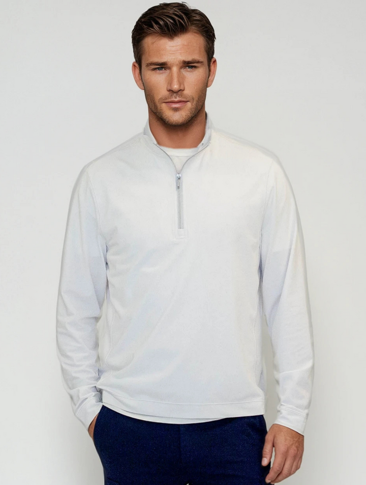 Cinqo Travel Half Zip - White-ZIP SWEATSHIRTS-BUKI-M-White-Buki
