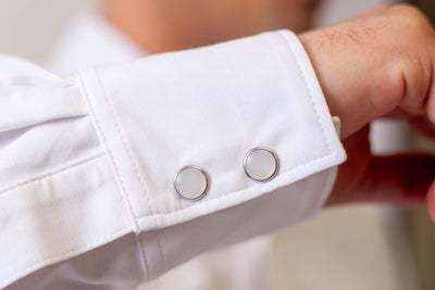 Cinqo Western Long Sleeve Tech Shirt in White sleeve detail