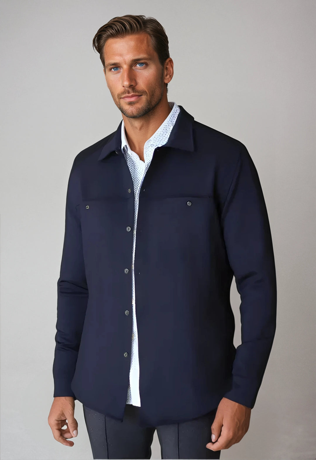 City CPO Shirt Jacket Navy-JACKETS-BUKI-Navy-S-Buki