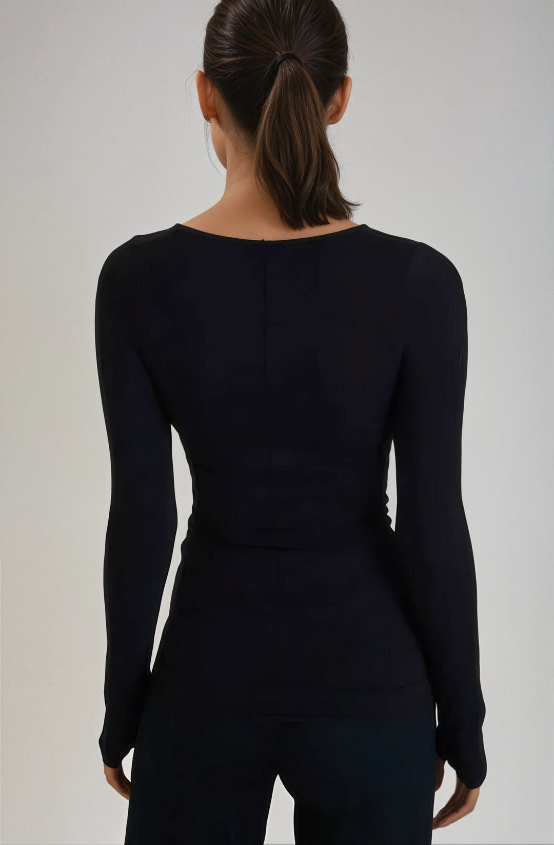 Collagen V-Neck-SHIRTS & BLOUSES-BUKI-Black-XS-Buki