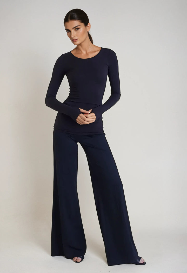 Collagen V-Neck-SHIRTS & BLOUSES-BUKI-Black-XS-Buki